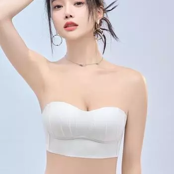 Женское нижнее белье без бретелек, большая грудь обнажает маленькую и бесшовное, без стального кольца, не пропускает свет, тонкие фасоны, собирает и оборачивает бюстгальтеры 32/70AB pass cup