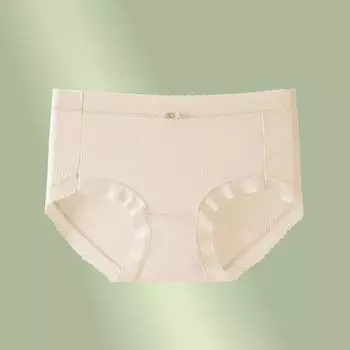 Женское нижнее белье без следов, хлопковые трусы с антибактериальной промежностью средней высокой талией, трусы для девочек, большие треугольные шорты для девочек M белый