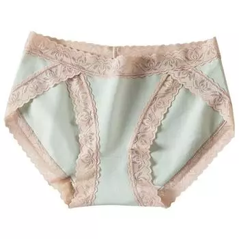 Женское нижнее белье без следов, женские хлопковые японские сексуальные кружевные дышащие треугольные брюки со средней посадкой M