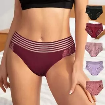 Женское нижнее белье-бикини, дышащие хлопковые трусики, женские эластичные хипстерские мягкие трусы, кружевные трусы для повседневной носки