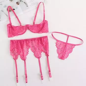Женское нижнее белье бикини подтяжки сексуальная страсть перспектива кружева стальной поднос трехточечный комплект для чулок one size fits all