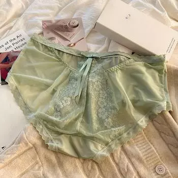 Женское нижнее белье больших размеров, женские трусики с подтяжкой талии и бедер, дышащие сексуальные прозрачные треугольные трусы из чистого ветра XL серый