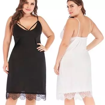 Женское нижнее белье больших размеров с v-образным вырезом и открытой спиной, кружевное нижнее белье с ремешком, повседневная одежда для сна, пижамы XL-XXXXL XXXXL белый