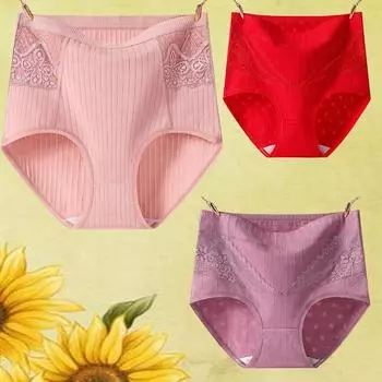 Женское нижнее белье больших размеров, хлопковые трусики, кружевные мягкие трусики-хипстеры, женские эластичные сексуальные трусы Ropa Interior XL розовый