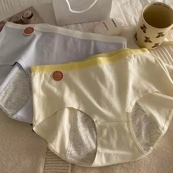 Женское нижнее белье большого размера, трусики со средней талией, антибактериальное, в промежности, для предотвращения утечек XL