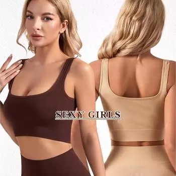 Женское нижнее белье большого размера с эффектом пуш-ап без косточек, фиксированные бретели, спортивный противоударный бюстгальтер для йоги, удобный жилет с нижней частью M чёрный