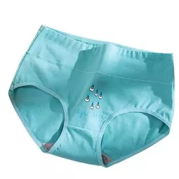 Женское нижнее белье большого размера с высокой талией и принтом, облегающее положение и дышащие бесшовные треугольные брюки для девочек L