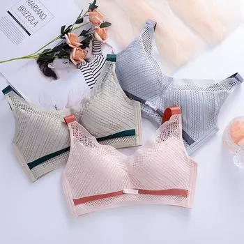 Женское нижнее белье большого размера собирается для сбора вторичной груди, регулируемый тип против провисания, тонкий стиль. 34/75B зелёный