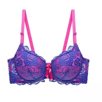 Женское нижнее белье Бюстгальтеры Женский цветочный кружевной бюстгальтер Сексуальный бюстгальтер 75B