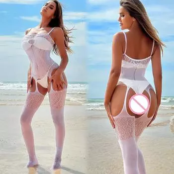 Женское нижнее белье, цельный сетчатый обтягивающий костюм, эротический сетчатый ажурный прозрачный комбинезон, сексуальный чулок для всего тела XXS