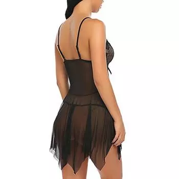 Женское нижнее белье Цветочное кружевное белье Babydoll V-образным вырезом для сна Ремешок Сорочка 3XL