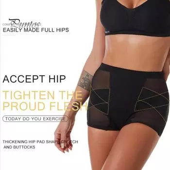 Женское нижнее белье для контроля живота с губчатой подушечкой, подтягивающее ягодицы, стрейч, формирователь ягодиц, короткие трусики, корректирующее белье M абрикосовый