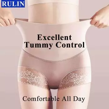 Женское нижнее белье для похудения с контролем живота, дышащее формирующее белье, женские кружевные трусики, трусы для живота M