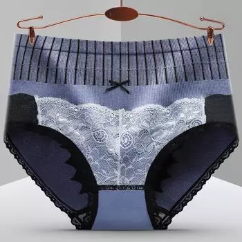 Женское нижнее белье для женщин с высокой талией и треугольными трусиками больших размеров M фиолетовый