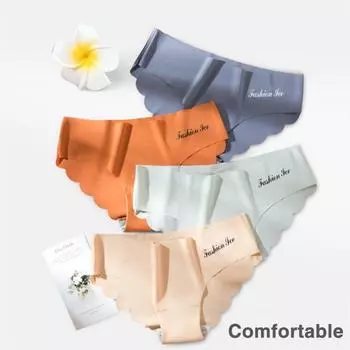 Женское нижнее белье, дышащее, с волнистыми краями, удобное, бесследное, быстросохнущее, из спандекса, плотно прилегающее женское нижнее белье для M оранжевый