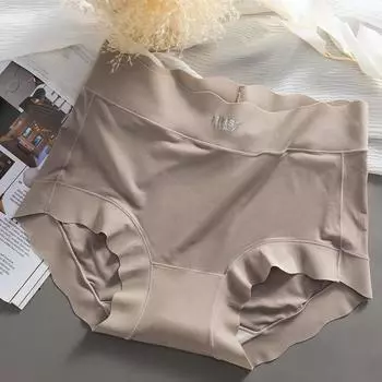 Женское нижнее белье, дышащие антибактериальные трусики из шелка шелковицы, большие размеры, подтягивающие бедра трусики One Size чёрный