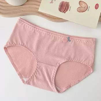 Женское нижнее белье, хлопковые антибактериальные дышащие модные шорты, женские бесшовные летние тонкие трусы со средней талией M розовый