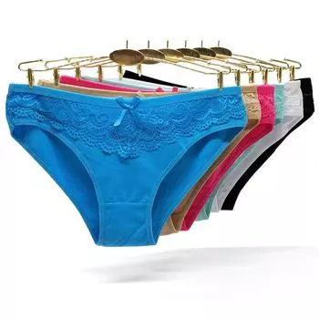 Женское нижнее белье, хлопковые сексуальные трусики, милые женские трусики, мягкое нижнее белье для женщин, лот, 6 шт. M
