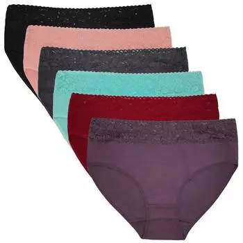 Женское нижнее белье, хлопковые трусики со средней посадкой, милые кружевные трусы с бантом, сексуальные трусы больших размеров, женские трусики больших размеров, 6 шт./лот 2XL