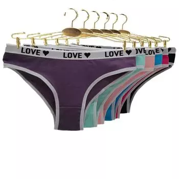 Женское нижнее белье, хлопковые трусы, однотонные милые сексуальные женские трусики с низкой посадкой для девочек, партия нижнего белья, 6 шт. M