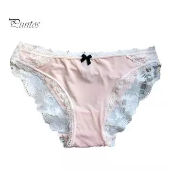 Женское нижнее белье Ice Silk, сексуальные кружевные трусики с низкой талией, бесшовные трусы-шорты, дышащие, эластичные трусы L розовый