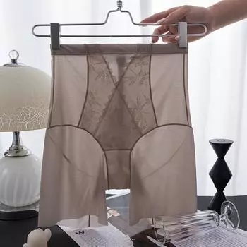 Женское нижнее белье Ice Silk, трусики на плоской подошве с высокой талией, не оставляющие следов L чёрный