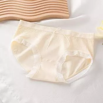 Женское нижнее белье из чистого хлопка, бактериостатические бесшовные дышащие шорты большого размера, эластичные шорты, трусы one size жёлтый
