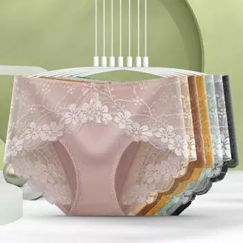 Женское нижнее белье из чистого хлопка бесшовное с низкой и средней талией Трусы полностью хлопковые сексуальные очаровательные кружевные трусики больших размеров с треугольными чашечками L