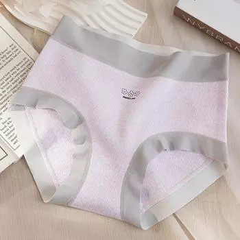 Женское нижнее белье из хлопка с промежностью. Дышащее и удобное на талии. Простое и сексуальное нижнее белье. Бесшовные и удобные треугольные брюки. L розовый