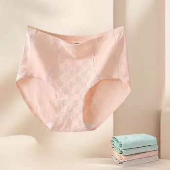 Женское нижнее белье из хлопка с высокой талией, приподнятыми ягодицами и утягивающим животом, без следов, дышащие треугольные трусики больших размеров M розовый