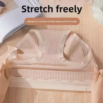 Женское нижнее белье из хлопка с высокой талией, бесшовное, антибактериальное - мягкое, дышащее, большого размера, корейский стиль M [40-50 kg]