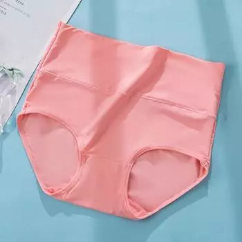Женское нижнее белье из ледяного шелка, простое эластичное нижнее белье, дышащие удобные треугольные брюки со средней талией L