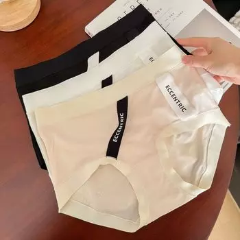 Женское нижнее белье, контрастное нижнее белье из модала, женские антибактериальные трусы со средней талией 7А для девочек One Size