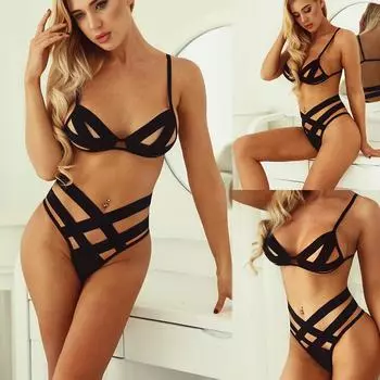 Женское нижнее белье, корсет, повязка, полые косточки, пикантное муслиновое нижнее белье для сна One size