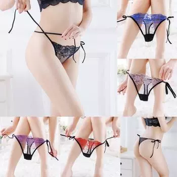 Женское нижнее белье, кружевные стринги, трусики с Т-образной спинкой, нижнее белье, стринги One Size