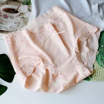 Женское нижнее белье, милые эластичные трусики со средней талией, дышащие хипстерские трусики с бантом, приятные для кожи и удобные трусики One Size розовый