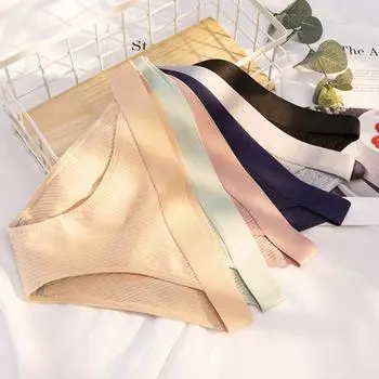 Женское нижнее белье, минималистичные повседневные бесшовные женские трусы с низкой талией для дома XL светло-зеленый