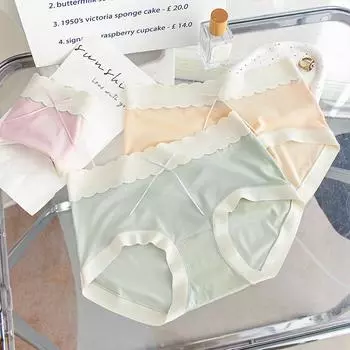 Женское нижнее белье Модальные трусики Мягкие антибактериальные трусы со средней талией 5А для женщин One Size