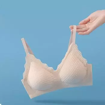 Женское нижнее белье на подтяжках Mai Sui без знаков и стальных колец, красивая спина, маленькая грудь, спортивный латексный бюстгальтер, дышащий сон XXL белый