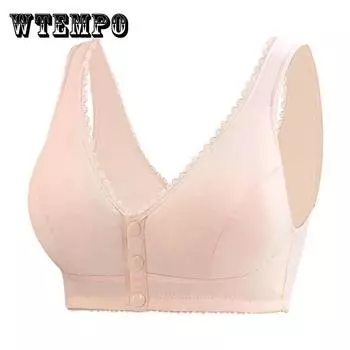 Женское нижнее белье на пуговицах спереди, хлопковый жилет, тонкий дышащий регулируемый бюстгальтер больших размеров 44/100C