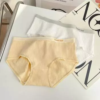 Женское нижнее белье, простые трусы, дышащие потовые однотонные полосатые трусики для девочек M