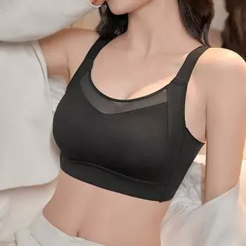 Женское нижнее белье с кроличьими ушками, большая грудь, маленькая и бесшовная, а нижняя часть груди закрыта, чтобы предотвратить провисание.. Регулируемое стальное кольцо M чёрный