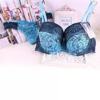 Женское нижнее белье с кружевной подкладкой и цветочным принтом, бюстгальтер-стринги с пуш-ап, трусы, комплекты 34/36/38/40 D/E 75E фиолетовый