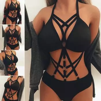 Женское нижнее белье с перекрестными бретелями, сексуальные бюстгальтеры с глубоким V-образным вырезом для дам, нижнее белье, бюстгальтер без косточек, нижнее белье без косточек, бюстгальтеры, трусики S чёрный