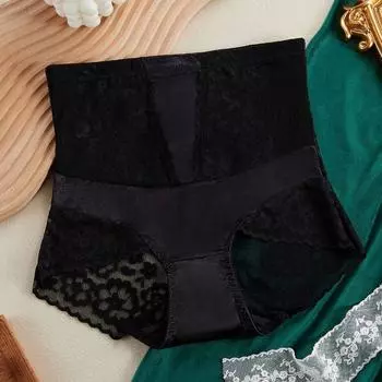 Женское нижнее белье с высокой талией, утягивающее живот и подтягивающее ягодицы, шорты для формирования фигуры, кружевной атласный поясной тренажер L