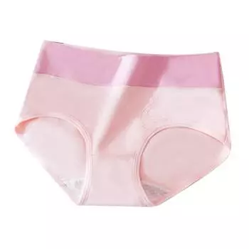Женское нижнее белье с высокой талией и принтом, хлопковые треугольные брюки, бесшовное и милое нижнее белье M