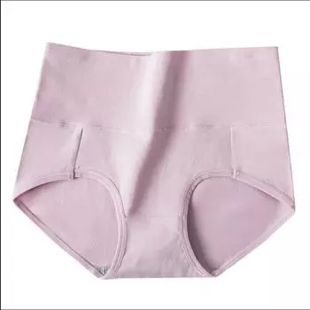 Женское нижнее белье с высокой талией, хлопковый пояс, бесшовные и дышащие брюки с большими треугольными чашками M