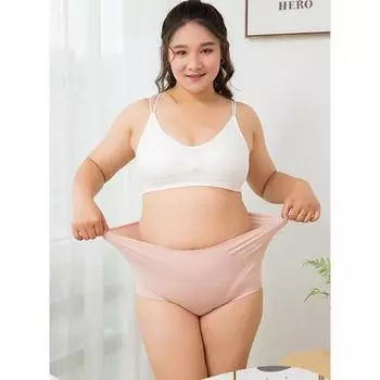 Женское нижнее белье с высокой талией, сплошное цветное нижнее белье, брюки-шорты размера плюс, трусики с принтом мм XXL синий