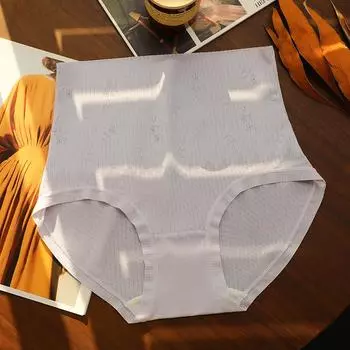 Женское нижнее белье с высокой талией, бесшовные, мягкие сексуальные антибактериальные осенние хлопковые эластичные трусы для живота one size фиолетовый