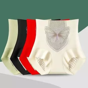 Женское нижнее белье с высокой талией, полностью закрывающие трусы, мягкие дышащие послеродовые трусы, эластичные трусы, утягивающие живот, женские трусики M абрикосовый